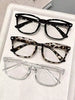 1 Pc Minimalist Elegant Versatile Multi-Color Geometric Transparent Full Frame Women's Plain Eyeglasses Lightweight Comfortable Non-Pinch Face Fits All Face Shapes Slim Face Look Makeup-Free Dating Office Mother's Day, Office Siren